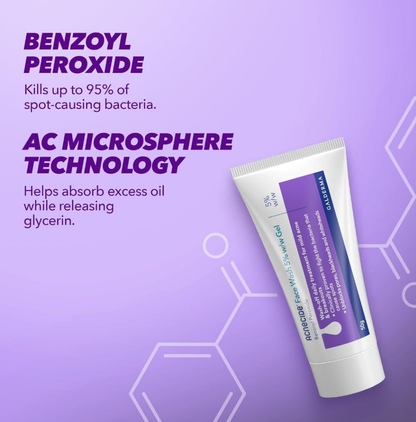Acnecide Face Wash Gel 5% Benzoyl Peroxide Acne Treatment for Spot-Prone Skin 50g